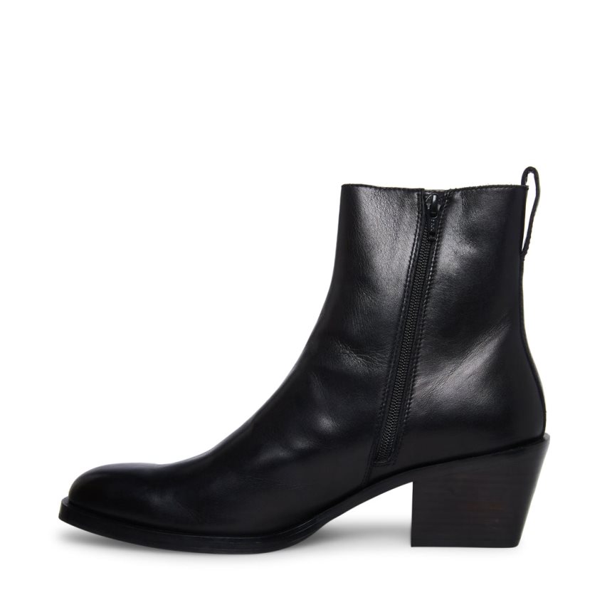 Black Steve Madden Richie Leather Men's Ankle Boots | PH 3648TWC